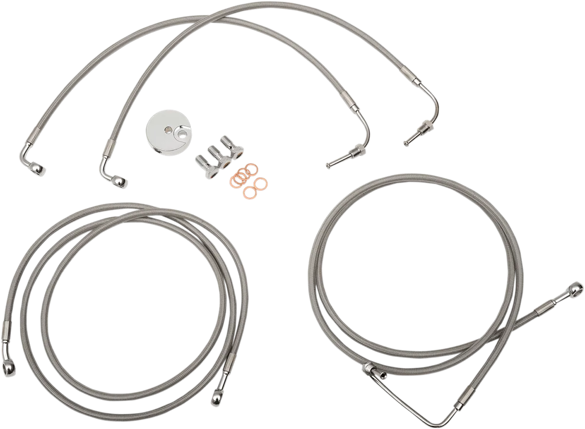 LA Choppers LA-8051B13 Stainless Steel Brake Line Kit - Mini Ape Hangers