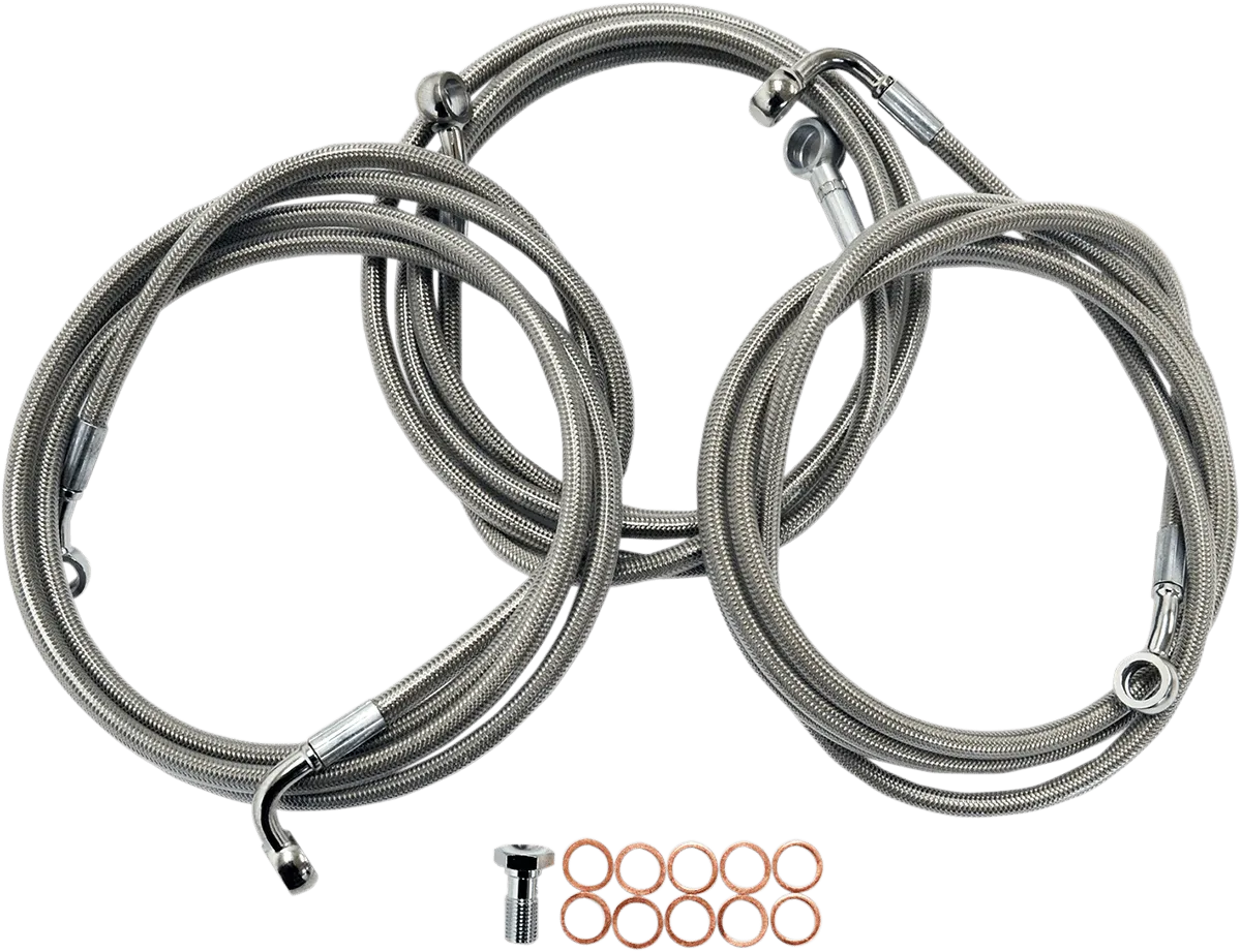 LA Choppers LA-8051B13 Stainless Steel Brake Line Kit - Mini Ape Hangers