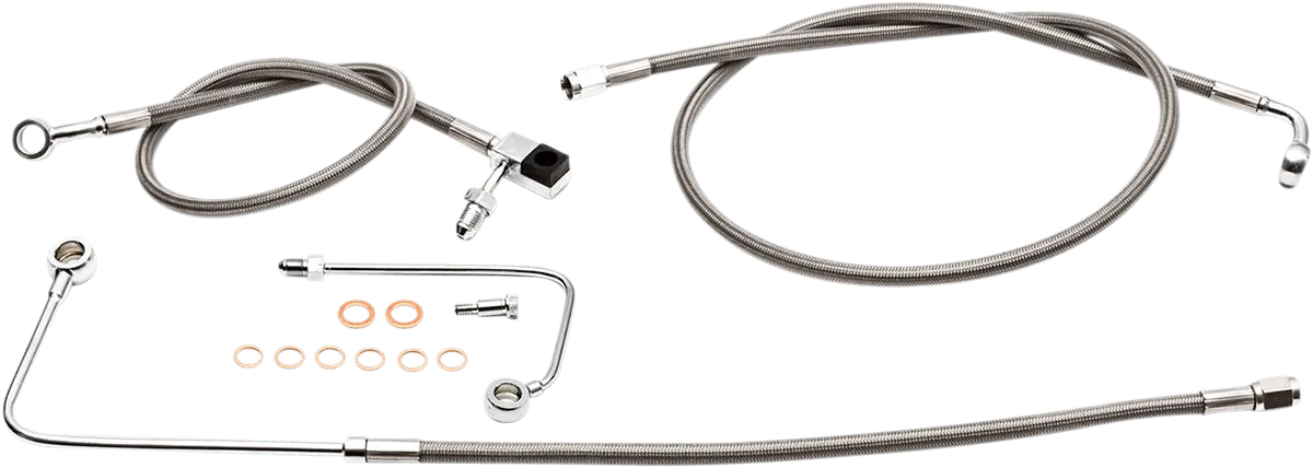 LA Choppers LA-8051B13 Stainless Steel Brake Line Kit - Mini Ape Hangers