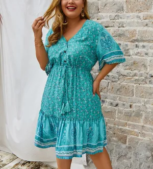 Large Size Women's Dress New Print Sexy Skirt