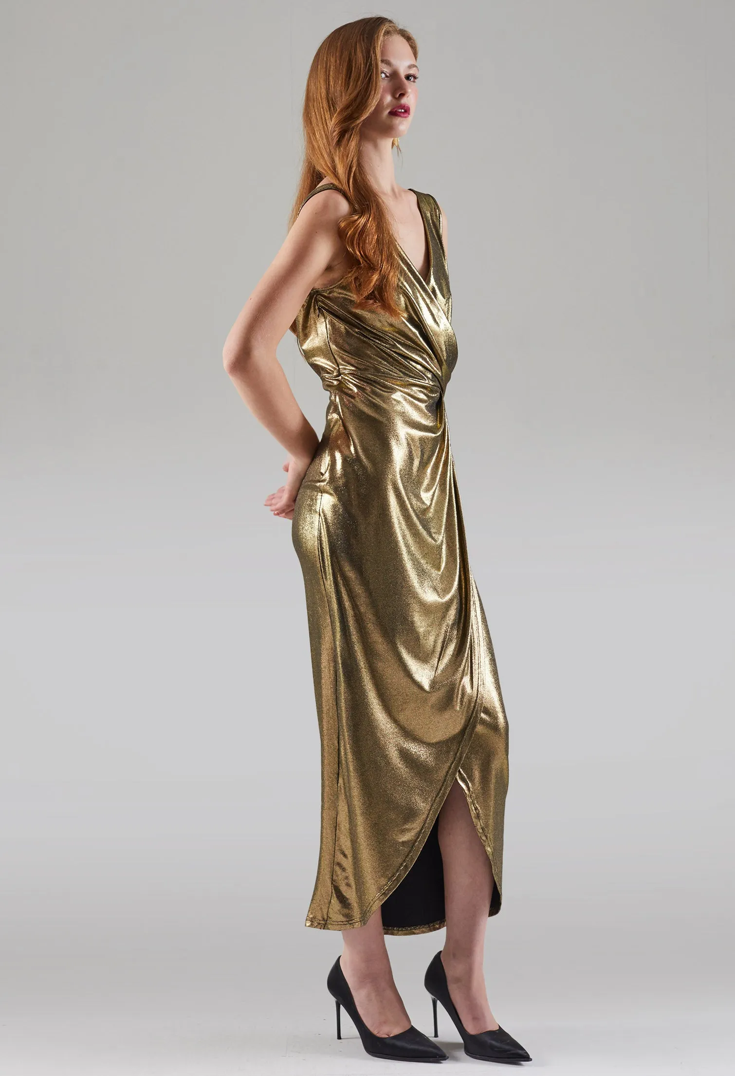 Lavish Surplice Maxi Gown
