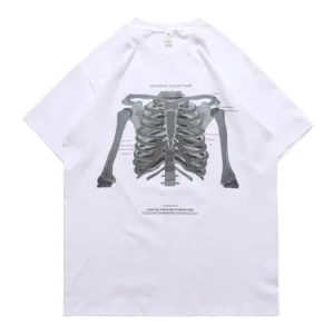 【LawFoo】Skeleton Letter Graphic T-Shirt