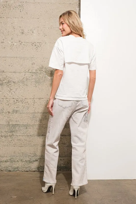 Layered Yoke Howdy Graphic T Shirt