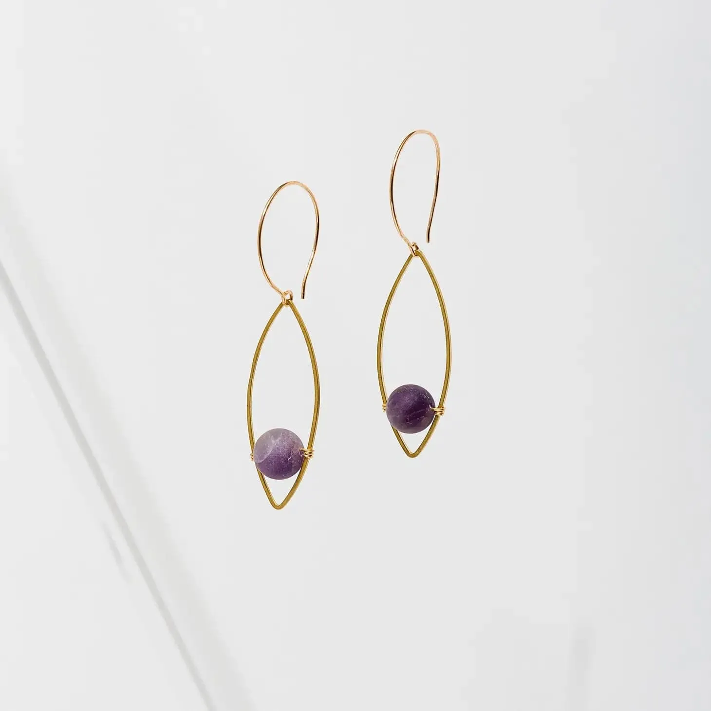 Leonard Street Gemstone Leaf Earrings - Multiple Stones