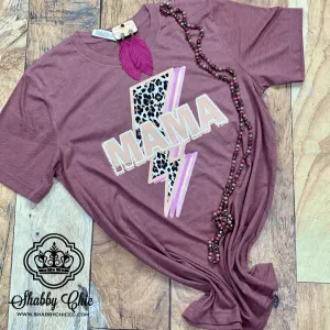 Leopard Lightning Bolt MOM Tee