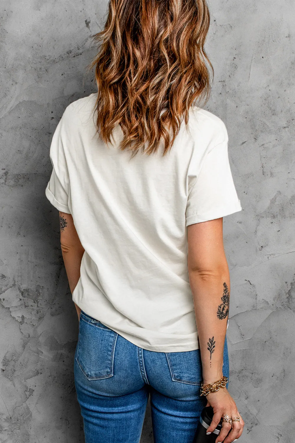 Leopard Skull Graphic White T Shirt