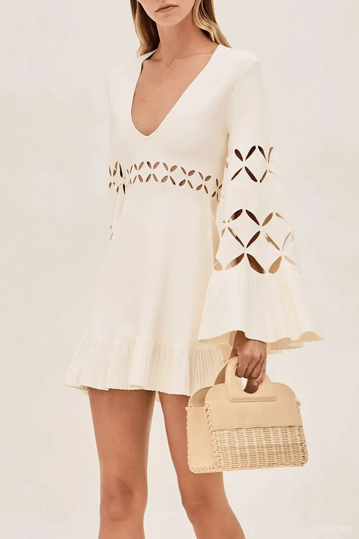 Linden Mini Dress in Off-White