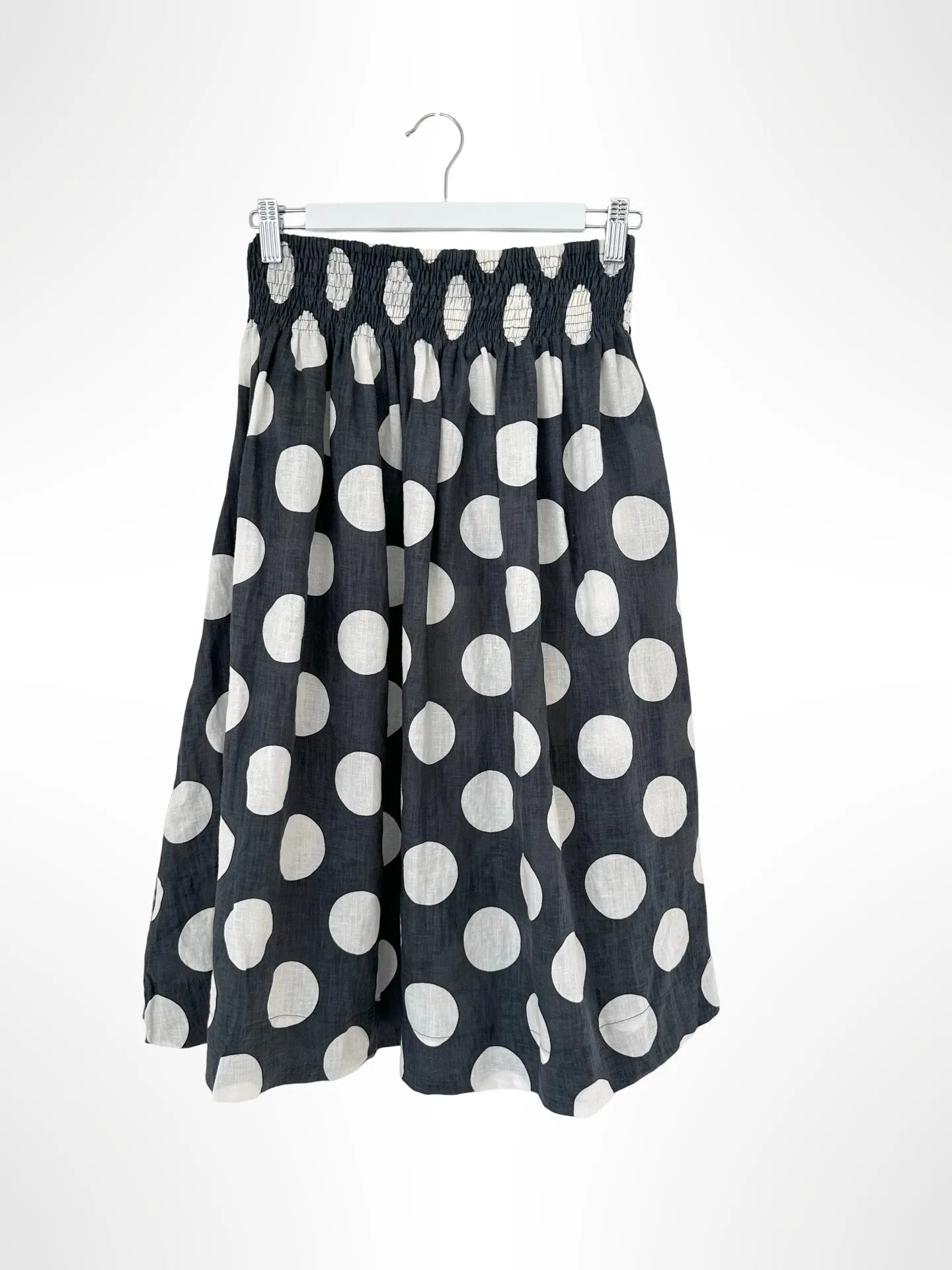 lola skirt - big charcoal spot linen