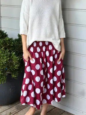 lola skirt - big wine spot linen