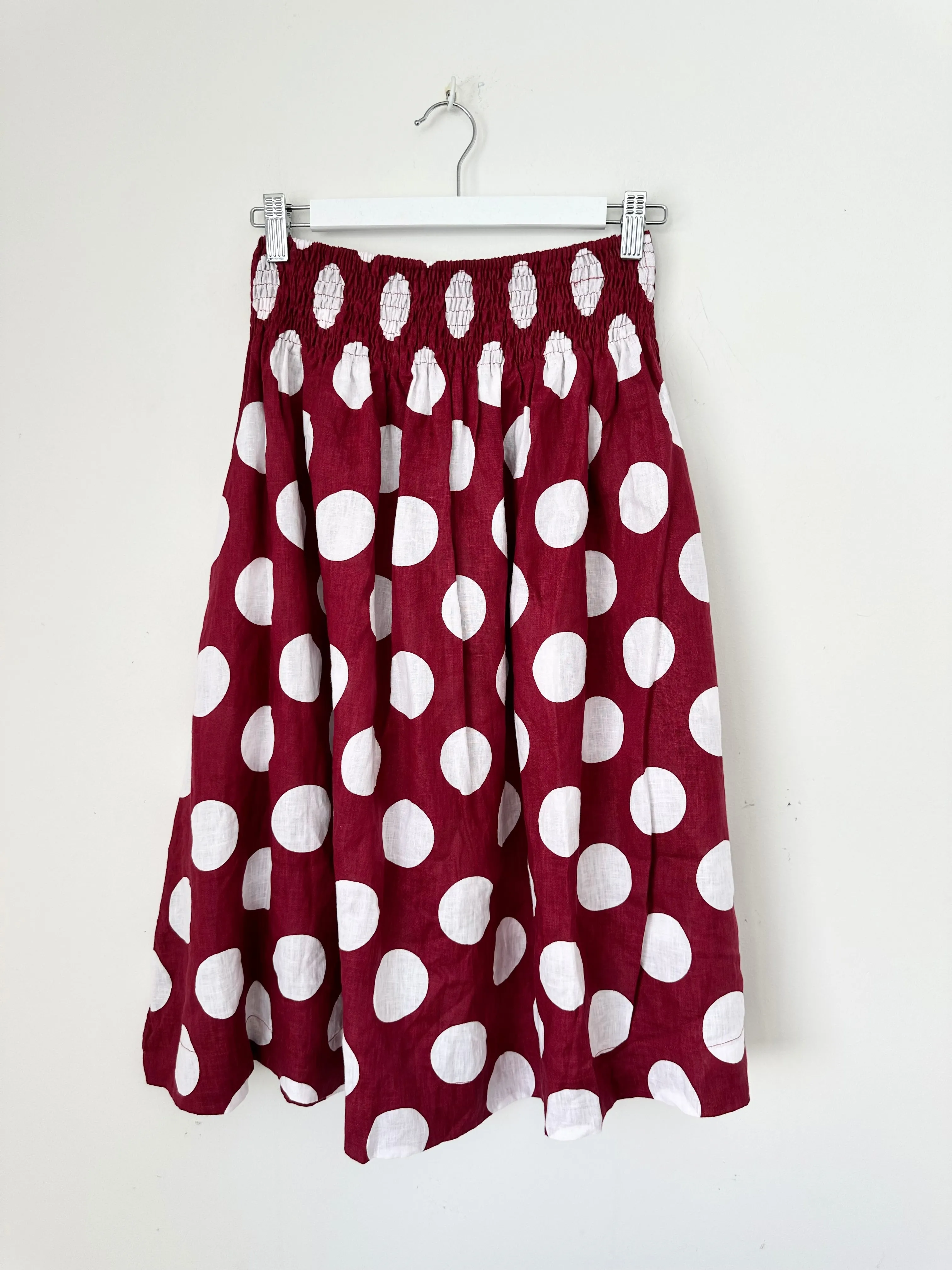 lola skirt - big wine spot linen