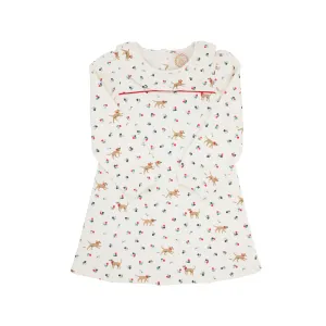Long Sleeve Ramona Ruffle Dress - Mae Park Mini Floral with Richmond Red