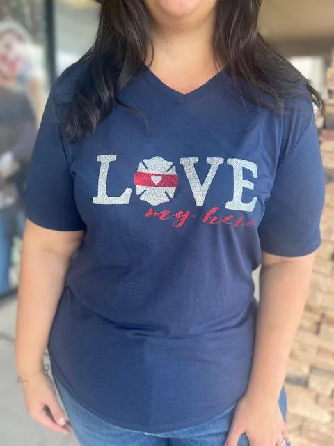 Love My Hero Tee - Fire