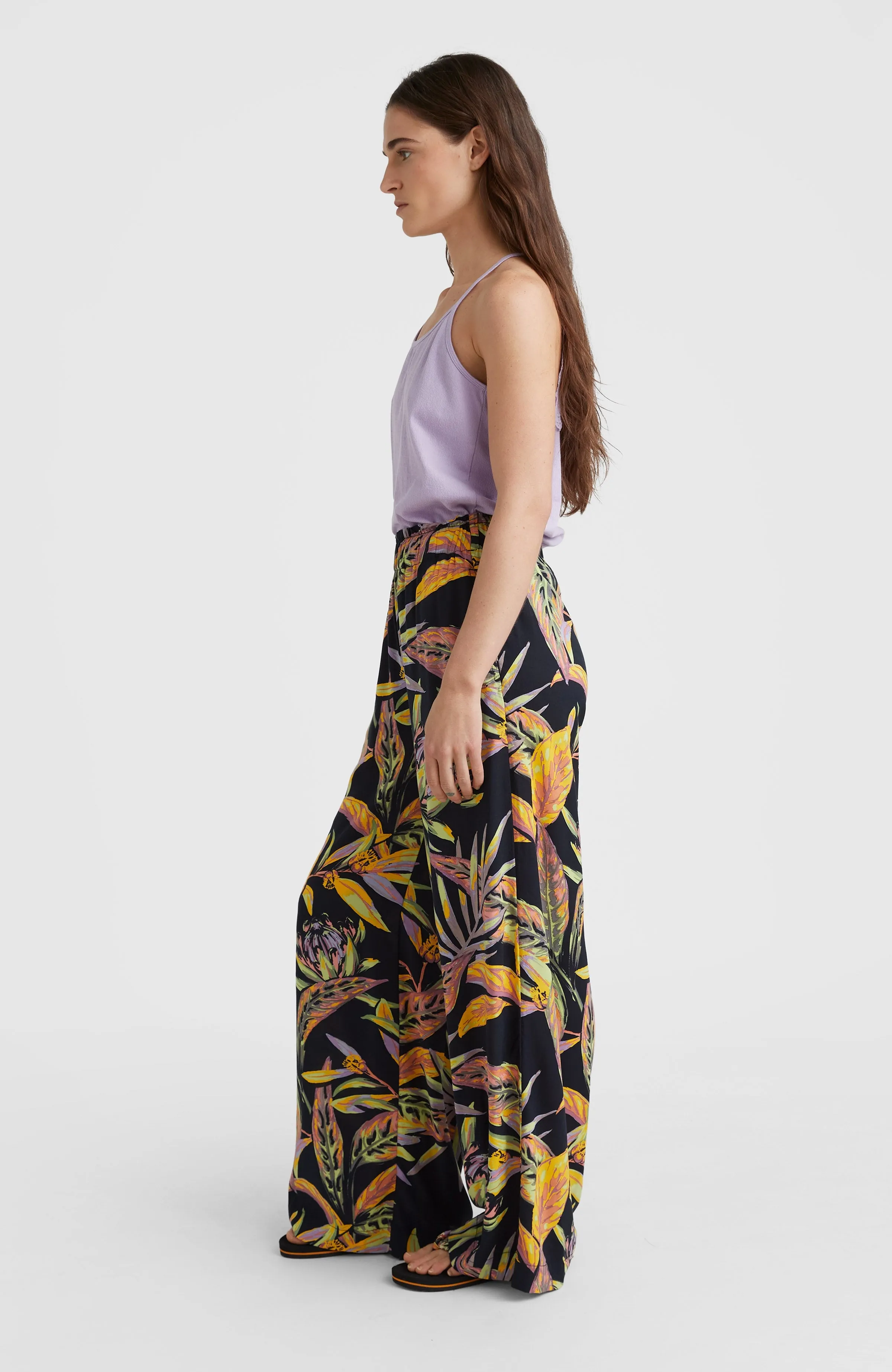 Malia Strandhose | Black Tropical Flower