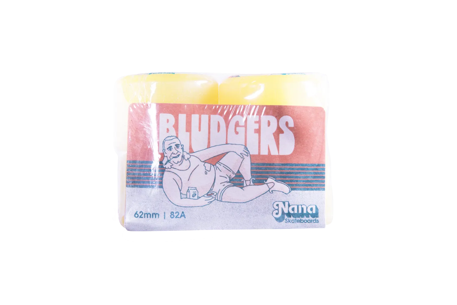 Nana Bludgers 62mm 82a mini longboard wheel in yellow