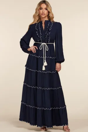 NAVY TEARS MAXI DRESS
