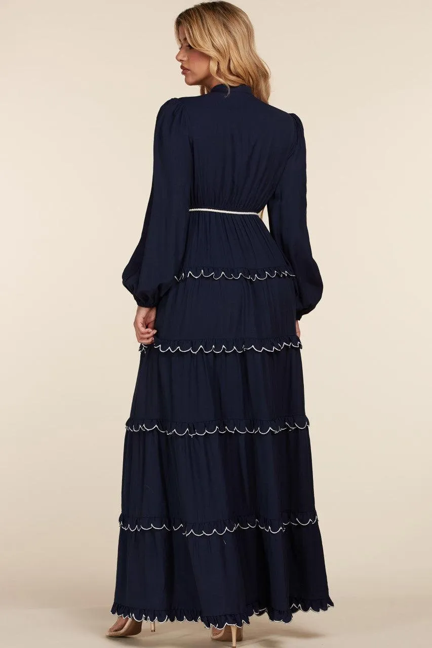 NAVY TEARS MAXI DRESS
