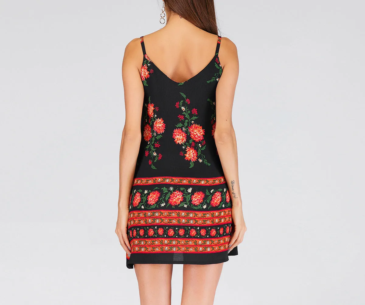 New Suspender Positioning Flower Dress