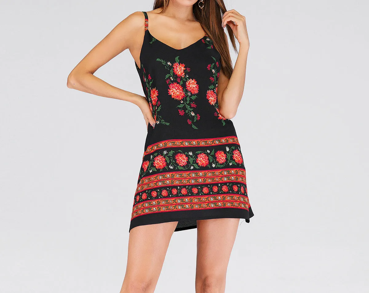 New Suspender Positioning Flower Dress
