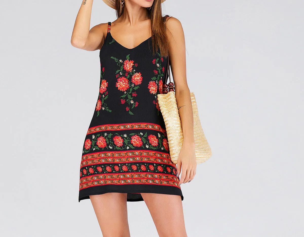 New Suspender Positioning Flower Dress