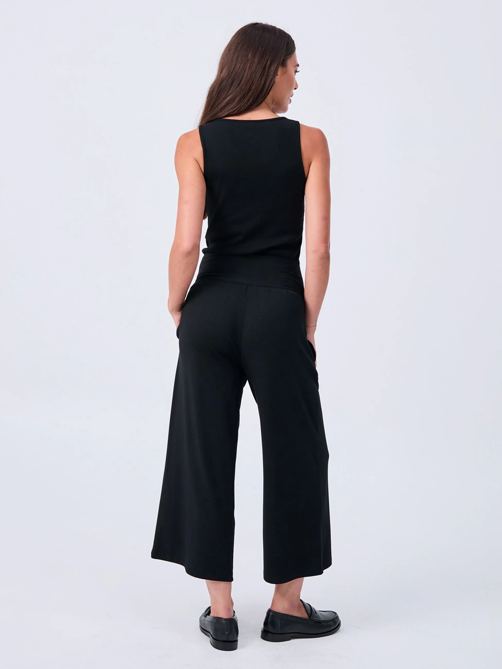 Nomad Modal Wide Leg Pant 7/8 - Black