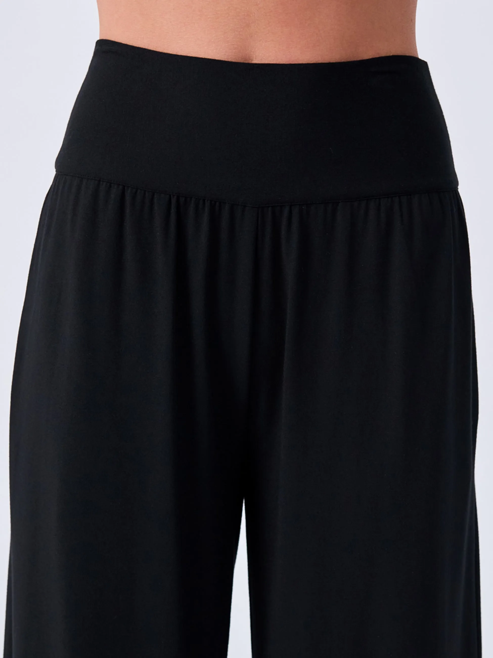 Nomad Modal Wide Leg Pant 7/8 - Black
