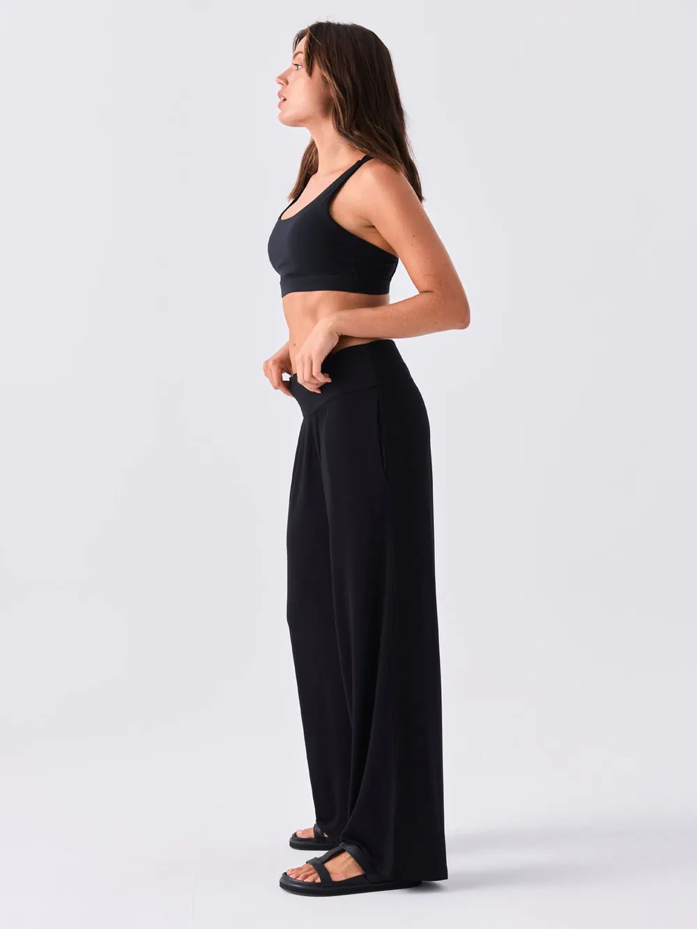 Nomad Modal Wide Leg Pant - Black