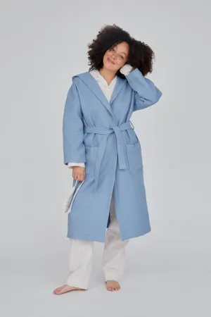 Nora Long Robe GOTS - Ashley Blue