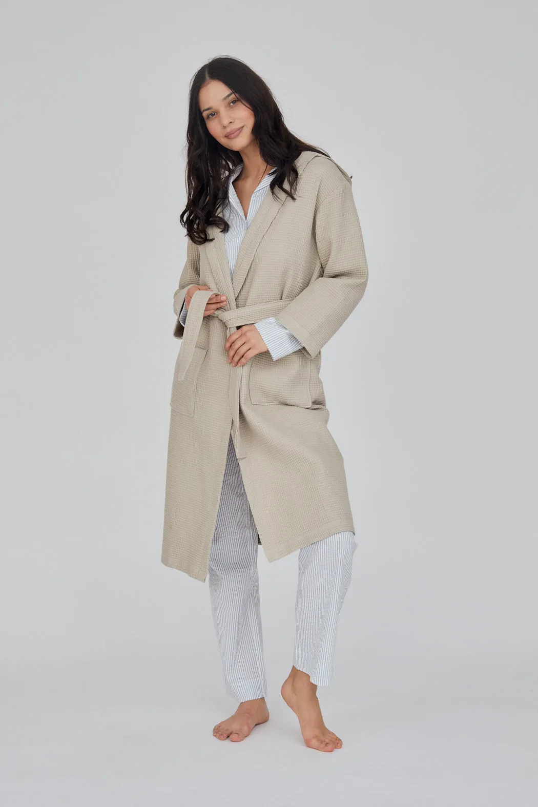 Nora Long Robe GOTS - Feather Gray