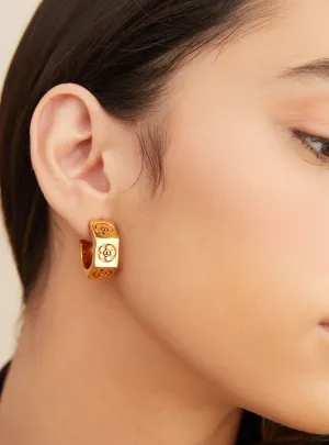 Outhouse   I   Oh Poppi Amsterdam Avenue Bolt Mini Hoops Brass, Gold Accessories OHAW21EA071