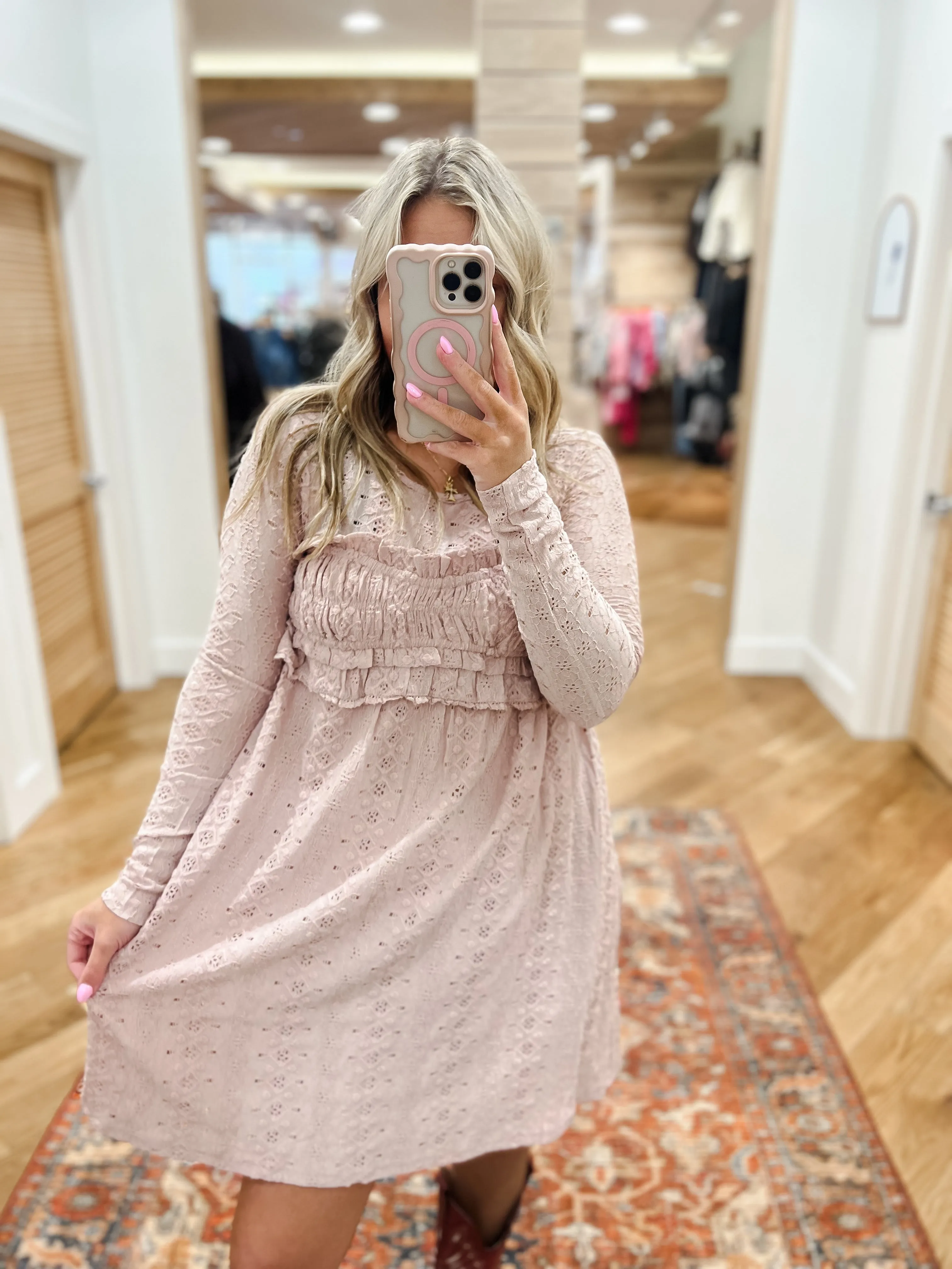 Parker Pink Lace Mini Dress