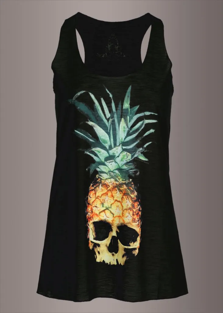 Pina Skulllada Pineapple Skull Loose Fit Tank Top