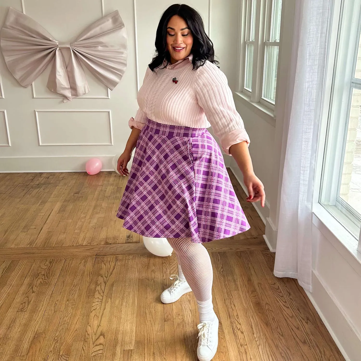 Plaid Flare Skirt - Thistle (V2)