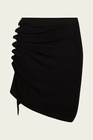 Pleated Mini Skirt in Black