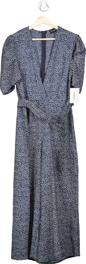 PrettyLittleThing Blue Floral Maxi Dress UK 14
