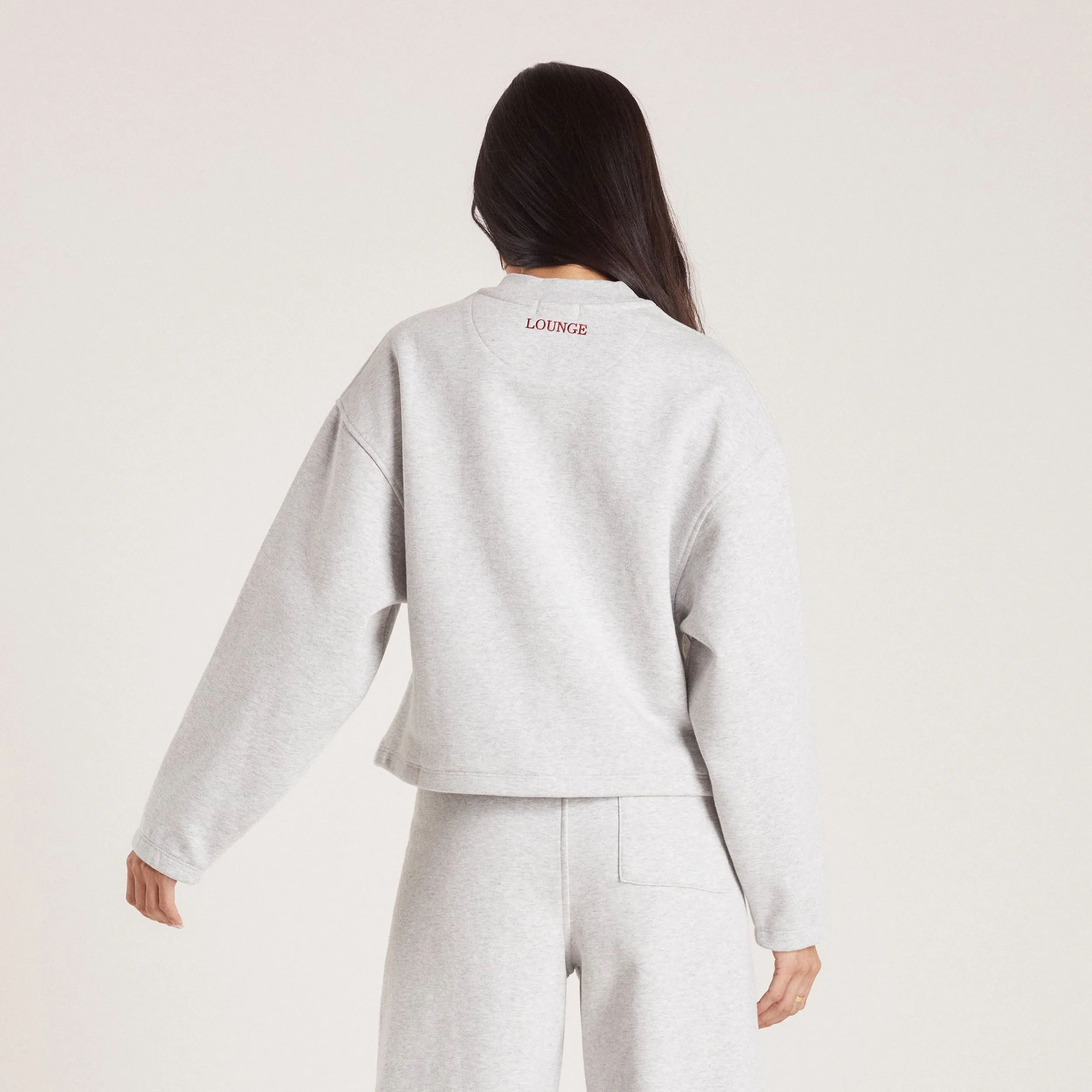 Pull avec Quart de Zip - Gris Chiné