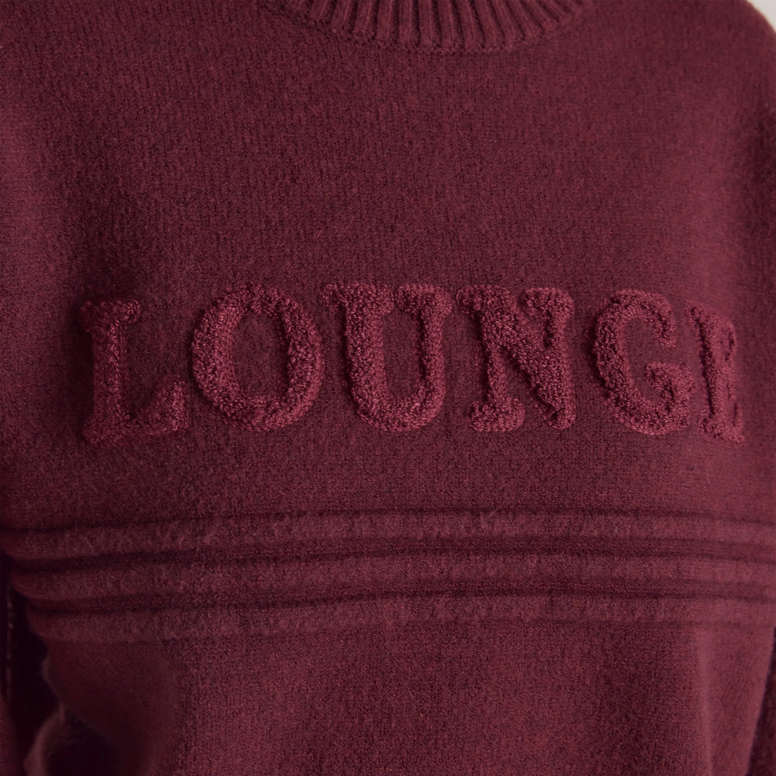 Pull en Maille à Rayures - Bordeaux