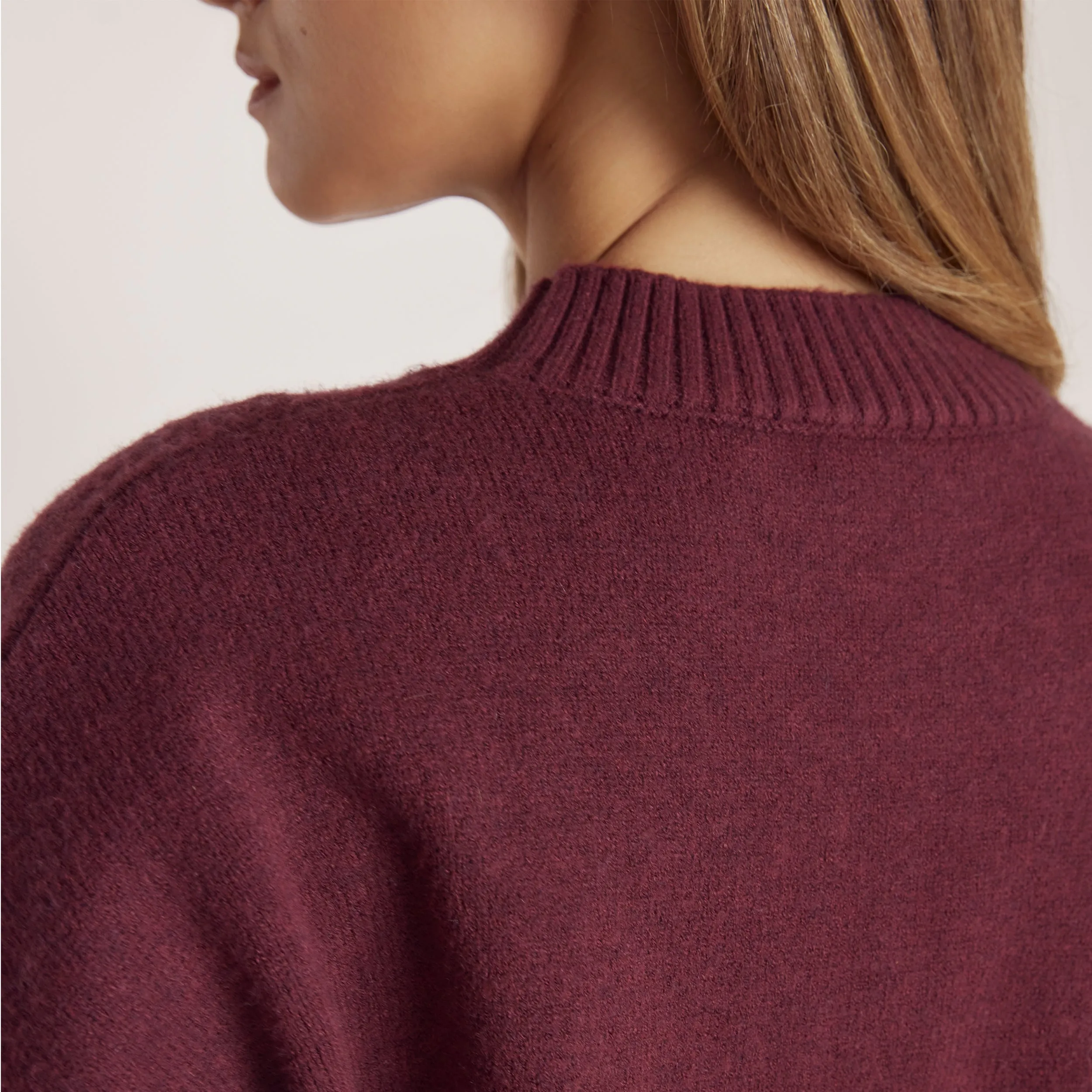 Pull en Maille à Rayures - Bordeaux