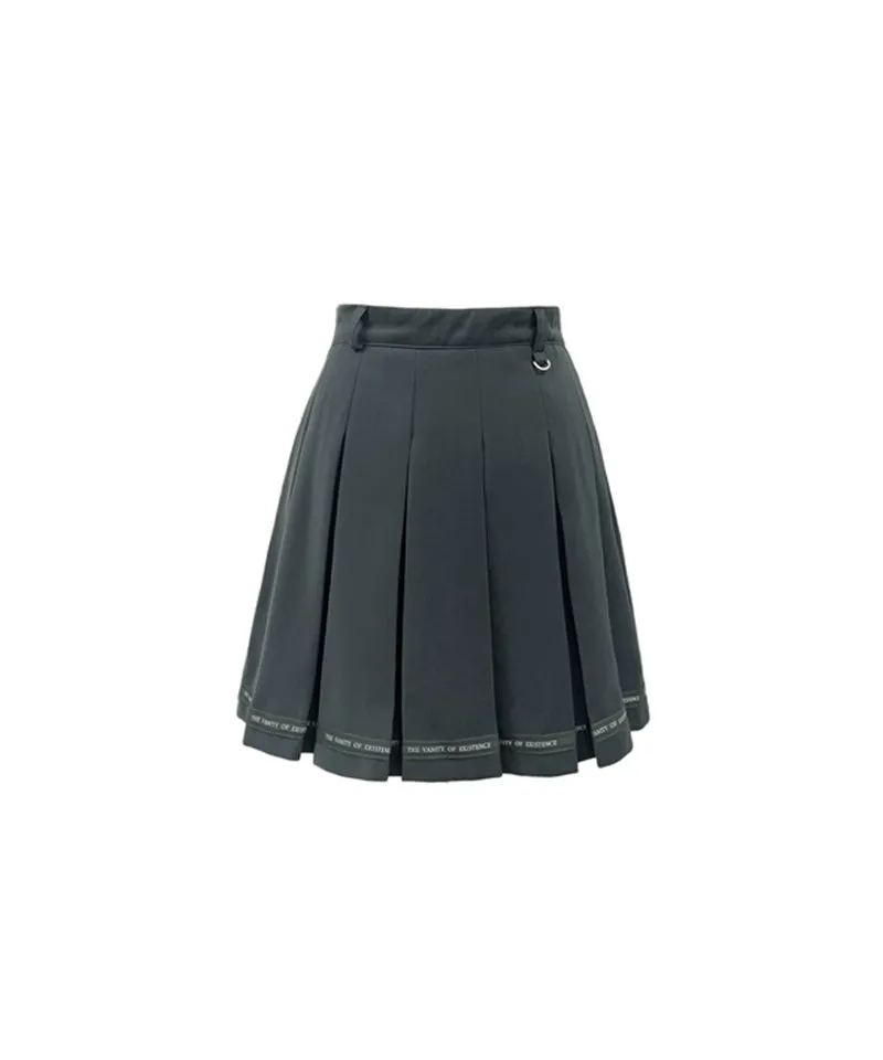 Q.C PLAY: Tapeline Pleated Back Banding Skirt - 3 colors