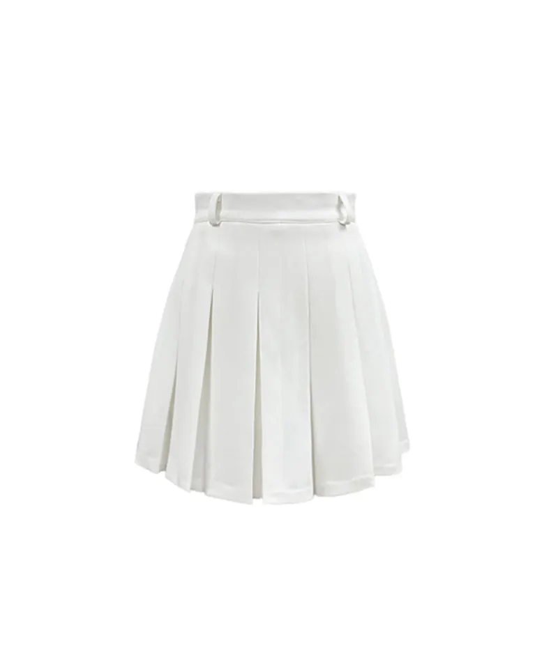 Q.C PLAY: Tapeline Pleated Back Banding Skirt - 3 colors