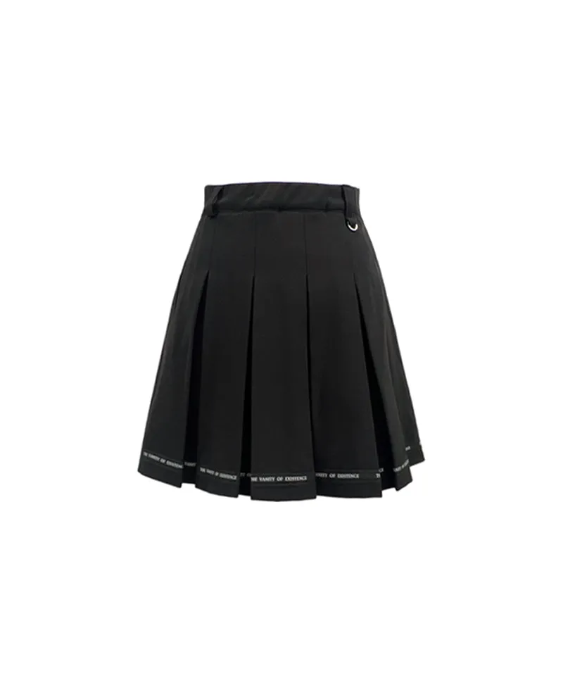 Q.C PLAY: Tapeline Pleated Back Banding Skirt - 3 colors