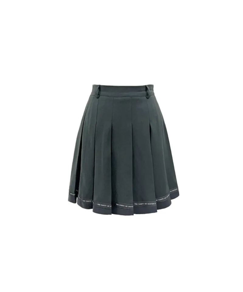 Q.C PLAY: Tapeline Pleated Back Banding Skirt - 3 colors