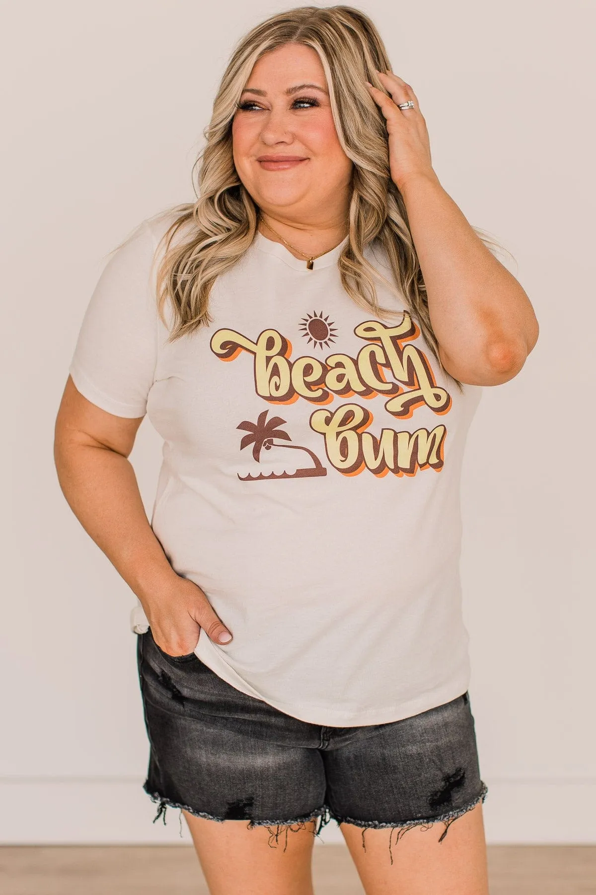 "Beach Bum" Graphic Tee- Cream