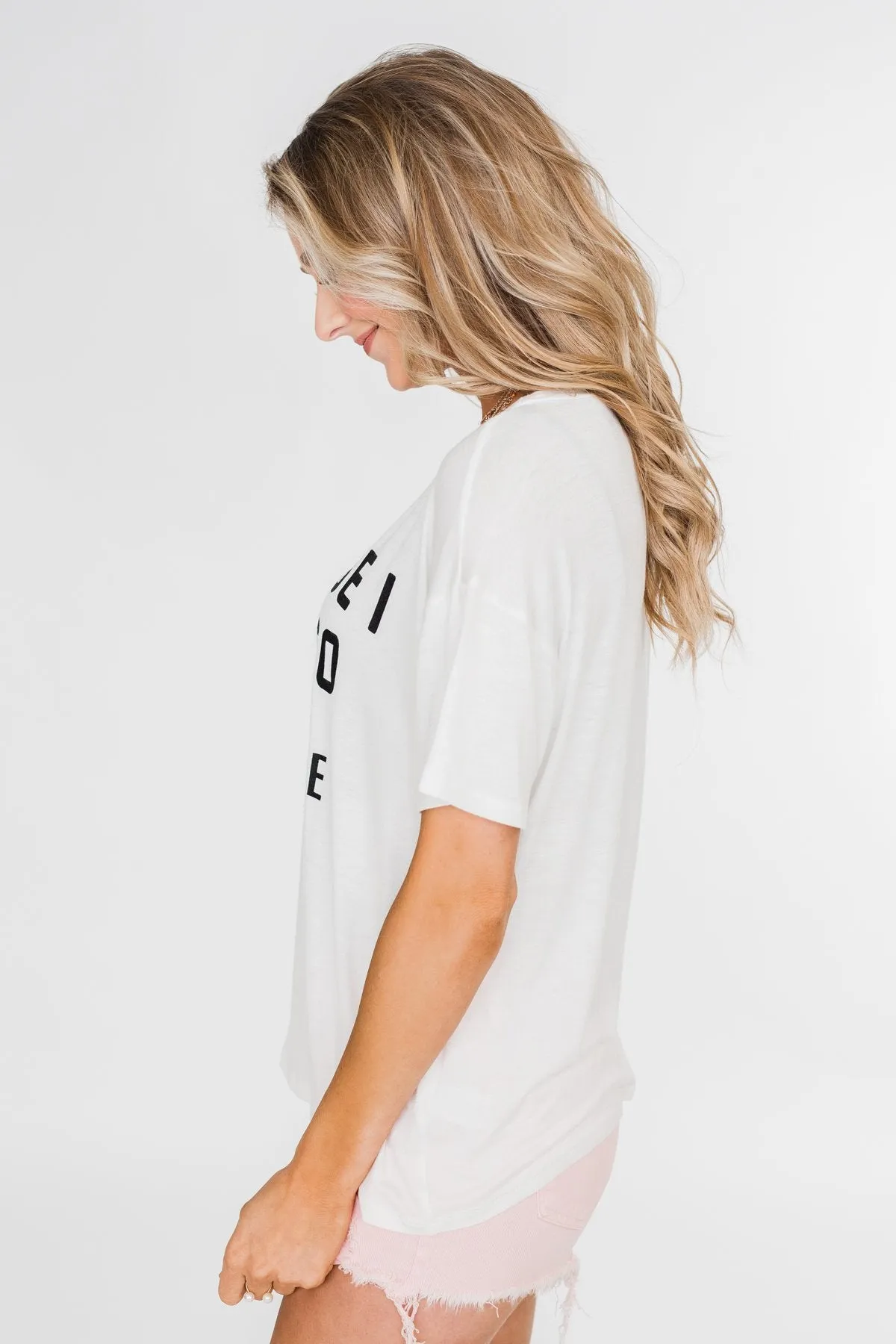 "Because I Said So" Graphic Short Sleeve Top- Ivory