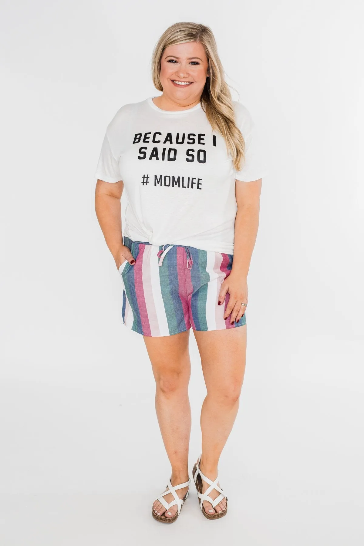 "Because I Said So" Graphic Short Sleeve Top- Ivory