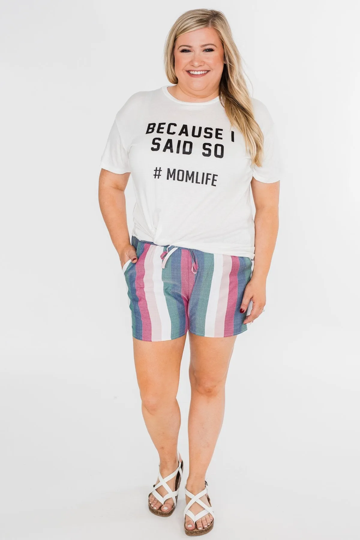 "Because I Said So" Graphic Short Sleeve Top- Ivory