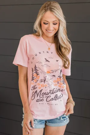 "Country Vibes" Graphic Tee- Light Pink