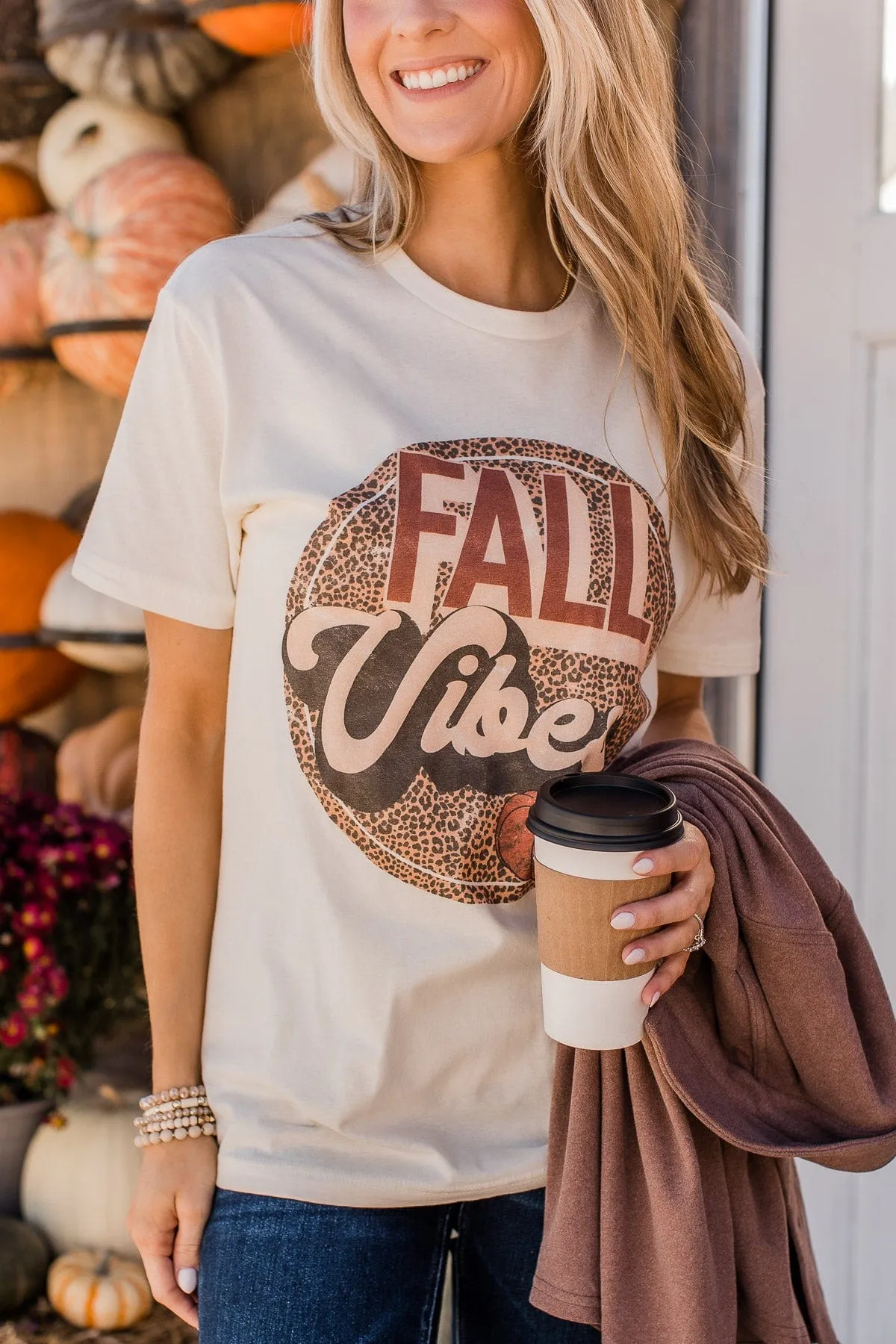 "Fall Vibes" Graphic Tee- Cream