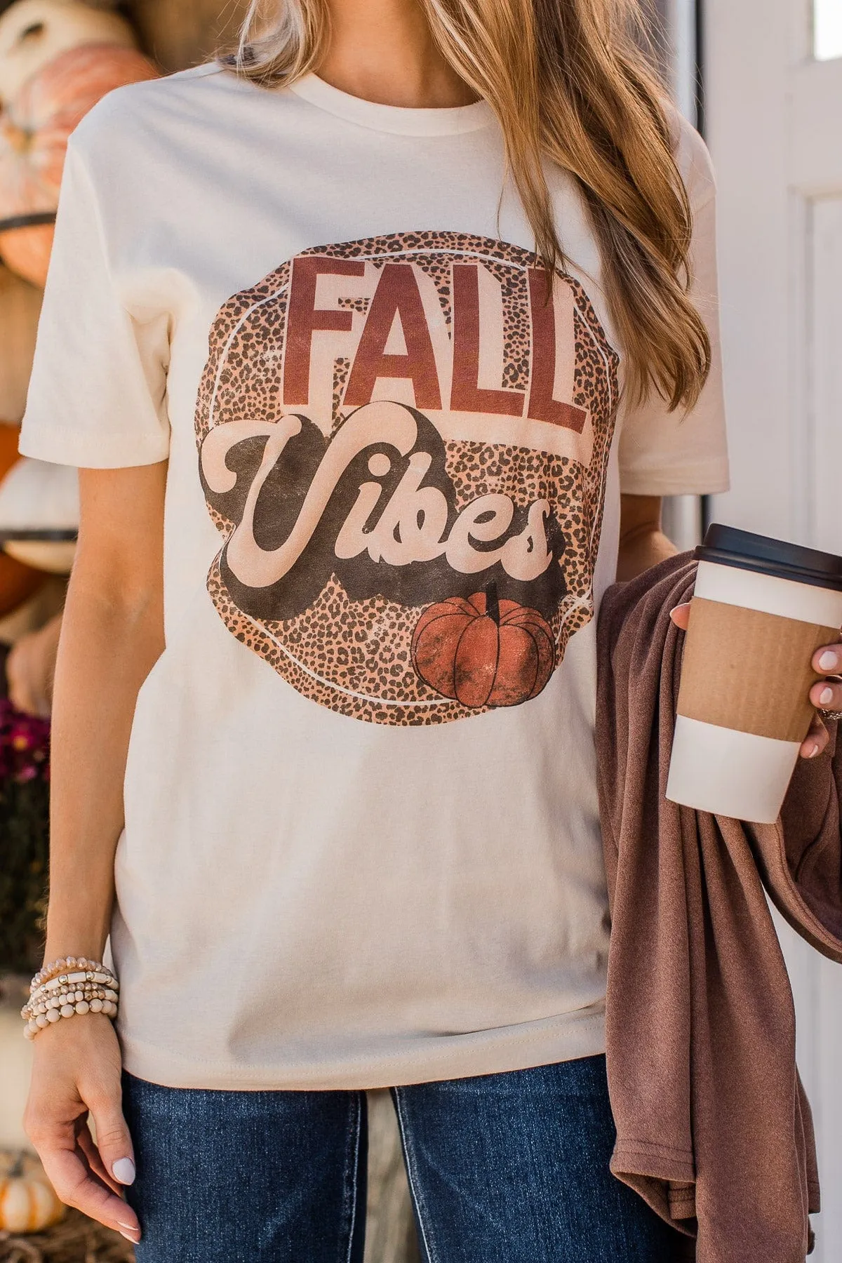 "Fall Vibes" Graphic Tee- Cream