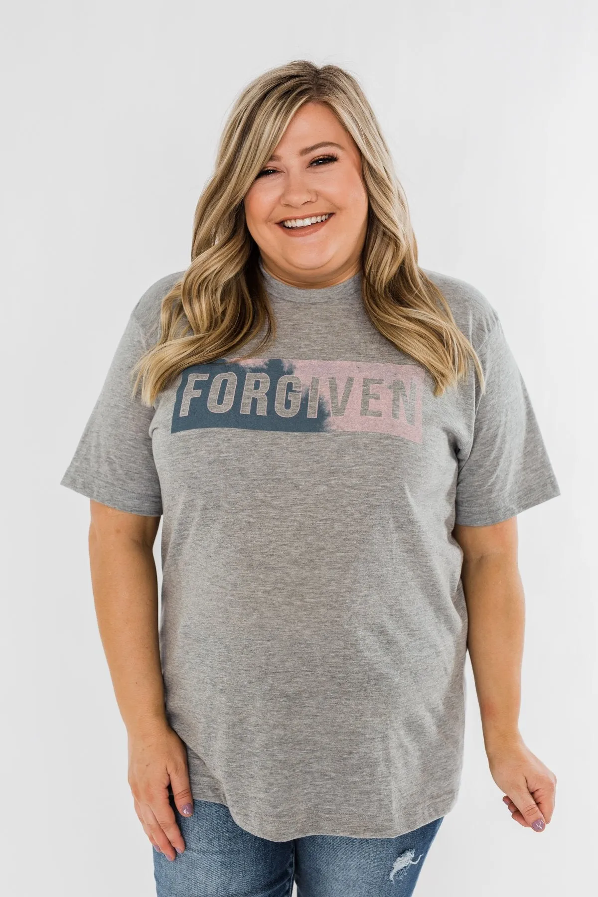 "Forgiven" Graphic Tee- Grey