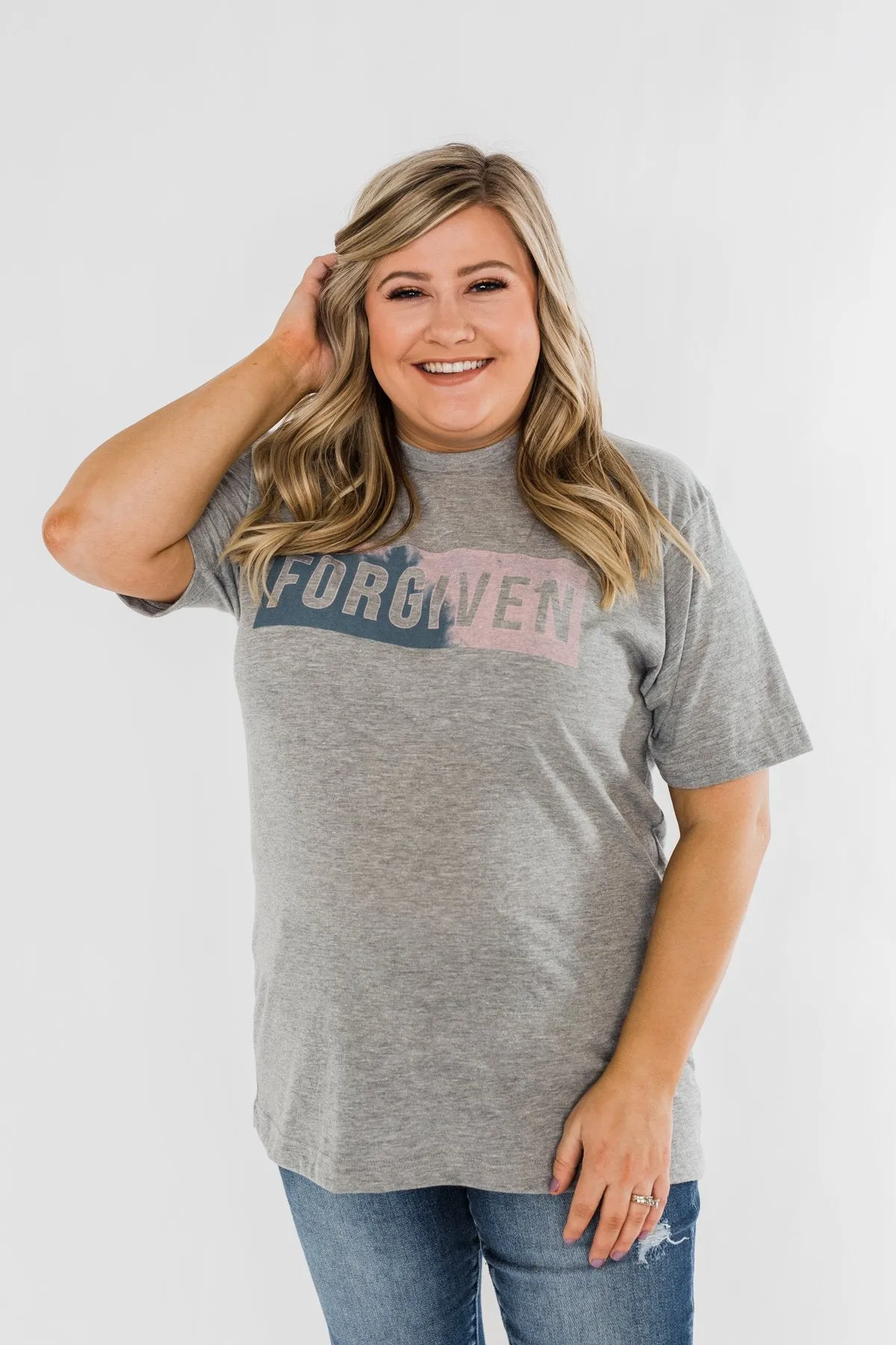 "Forgiven" Graphic Tee- Grey